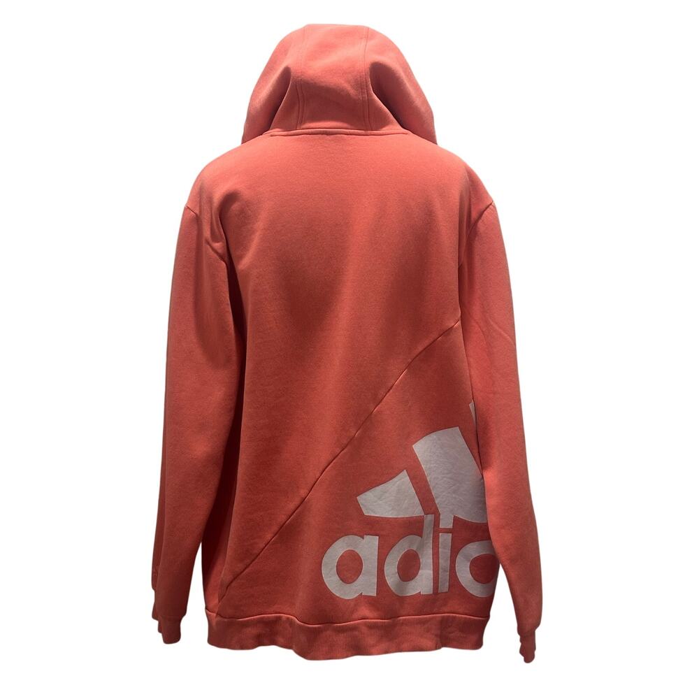ADIDAS Coral Side Spell Out Oversized Hoodie LARGE Hooded Comfy Cozy Fall